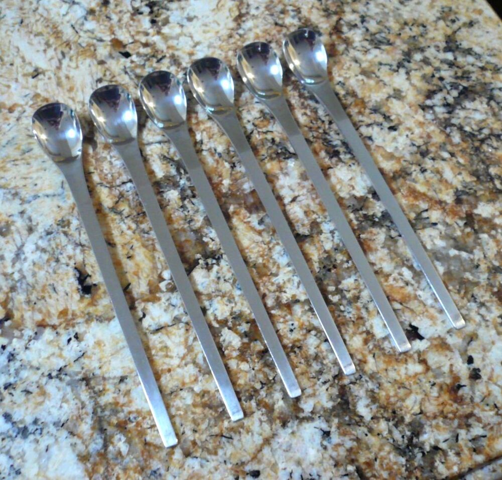 Dalia PICASSO Spain 6 Iced Tea Spoons 9" Satin 18/8 Stainless Steel
